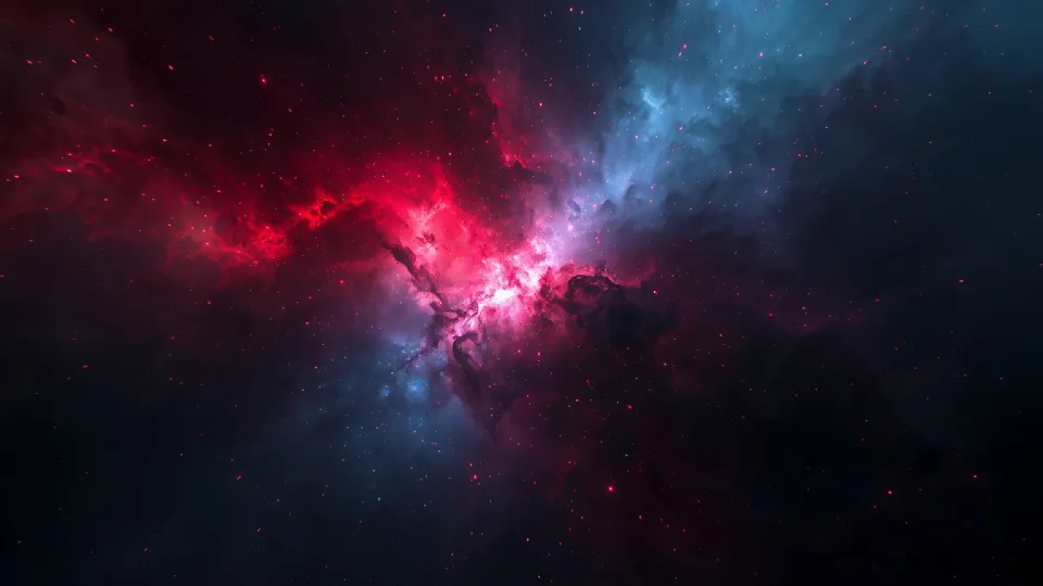 red-blue interstellar stardust cloud